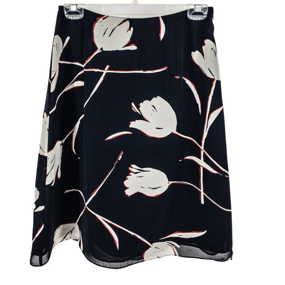 Liz Claiborne Navy White Red Tulip Skirt Size 6